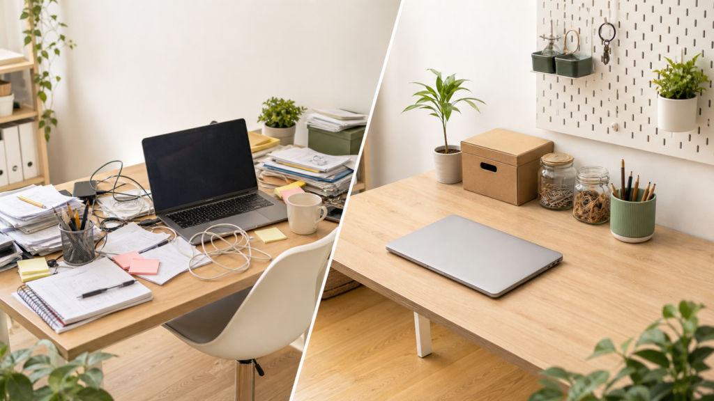 Bureau bien organisé avec la méthode 5S